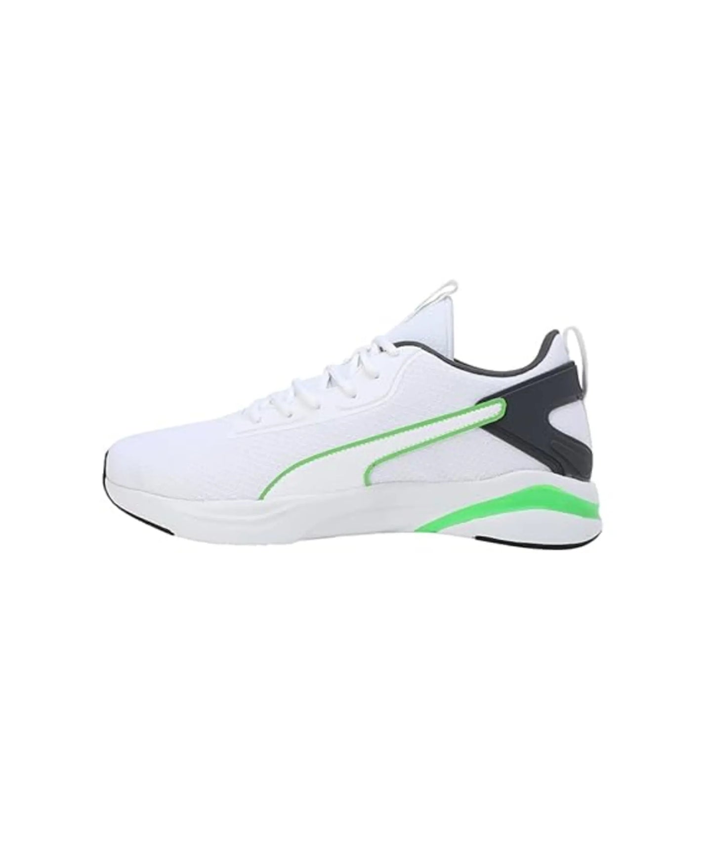 Puma Mens Softride Rift Runlyn White-Dark Coal-Parakeet Green Running Shoe – (31076401)