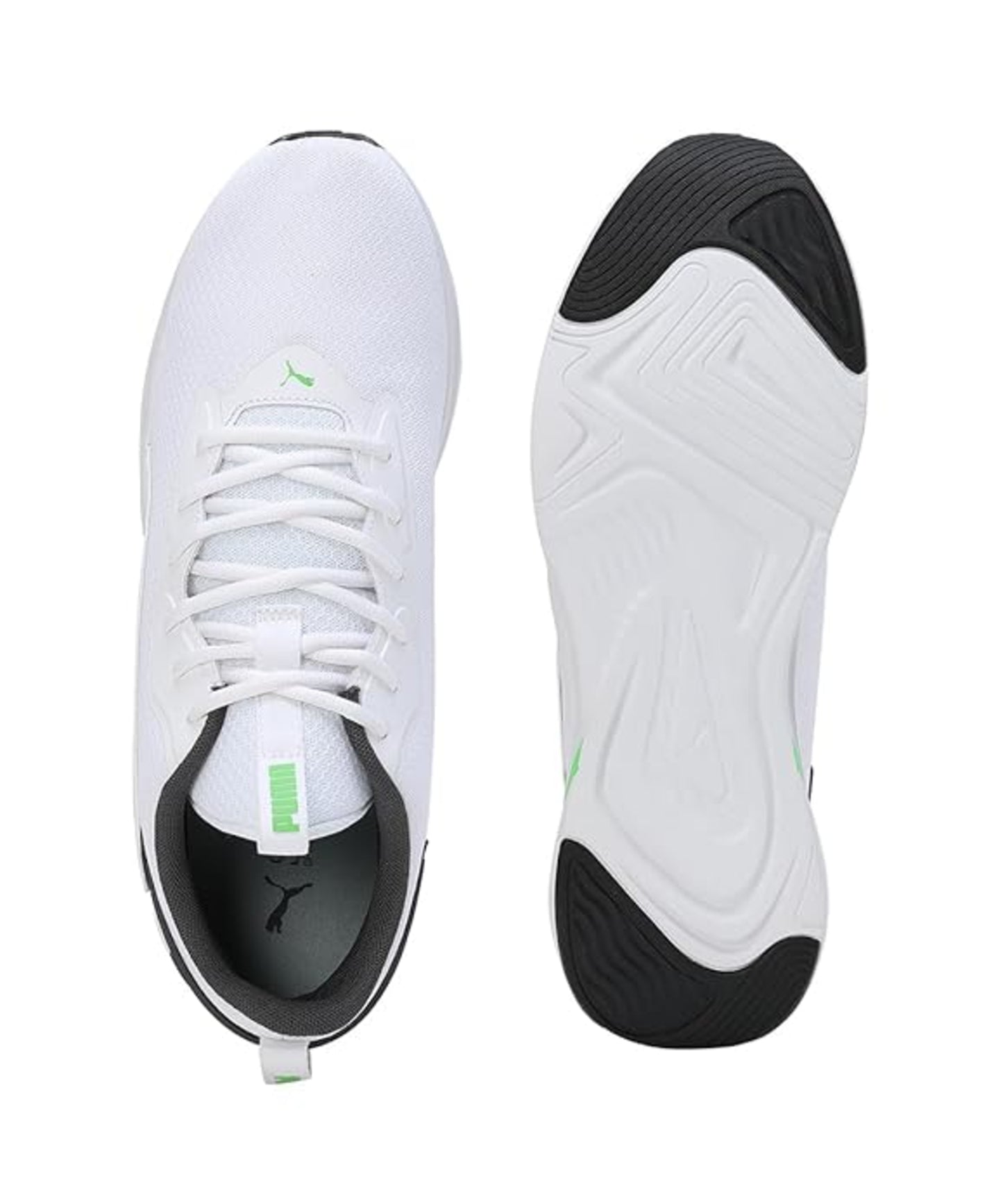 Puma Mens Softride Rift Runlyn White-Dark Coal-Parakeet Green Running Shoe - 7 UK (31076401)
