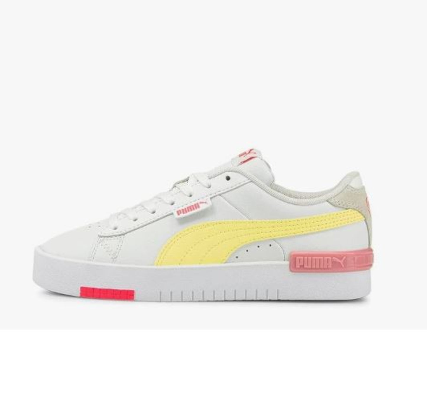 Puma Women's Jada Blend S White-Soft Fluo Yellow-Sunblaze-Peony Leather Low Boot-4 UK (38270401)