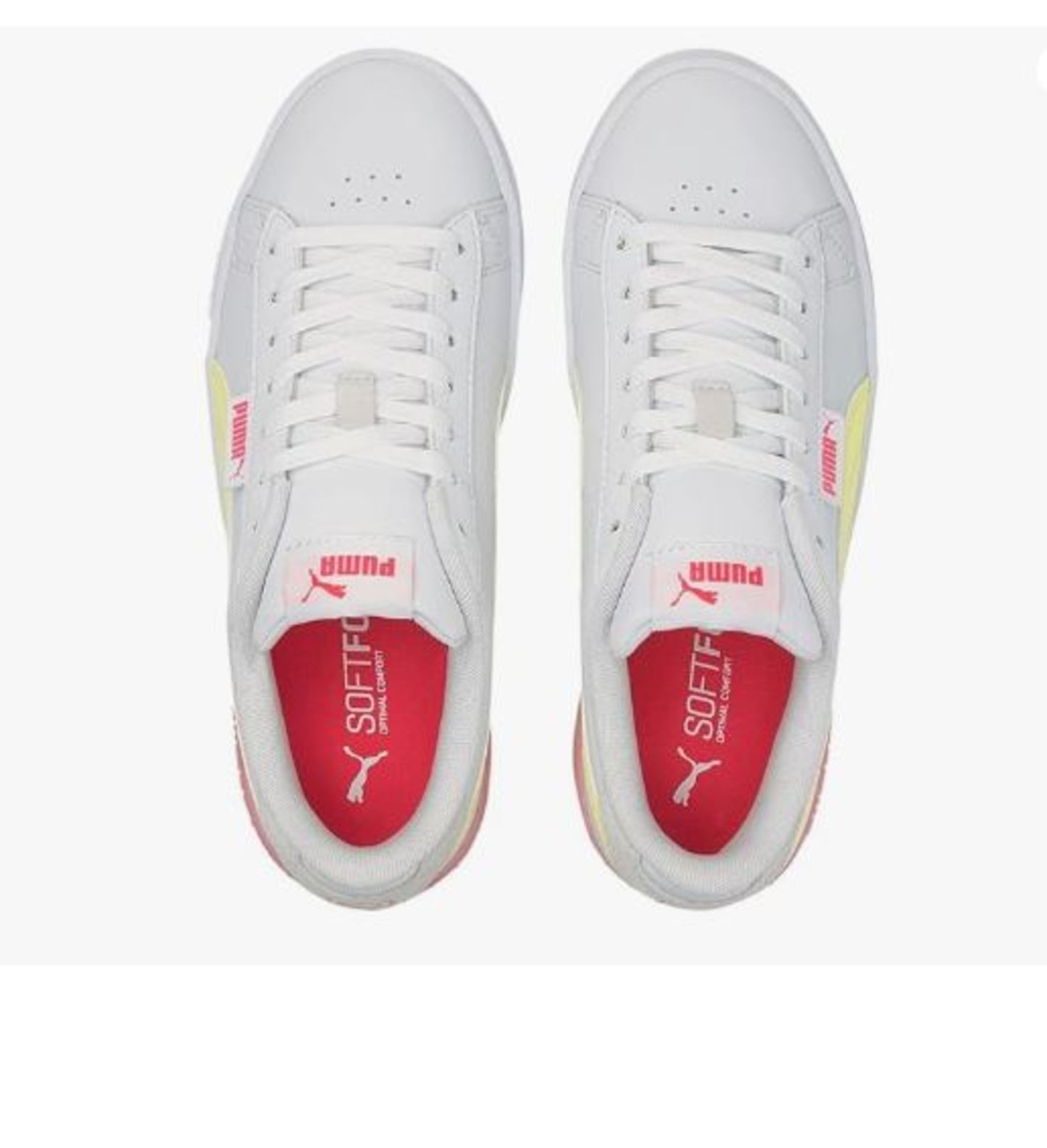 Puma Women's Jada Blend S White-Soft Fluo Yellow-Sunblaze-Peony Leather Low Boot-4 UK (38270401)