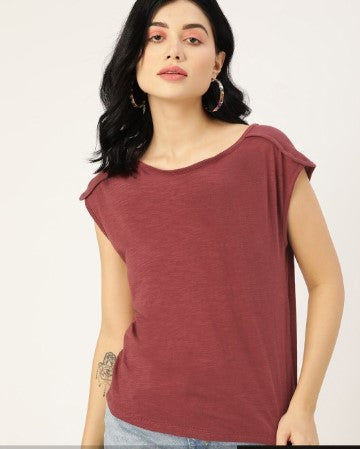 DressBerry Women Pack of 2 Solid Pure Cotton T-shirt (Size-S)