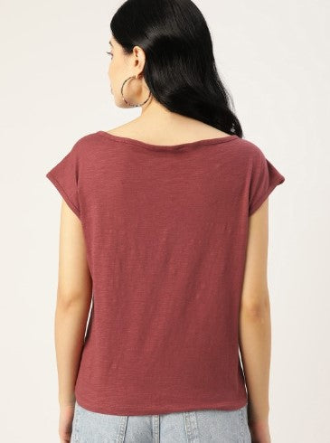 DressBerry Women Pack of 2 Solid Pure Cotton T-shirt (Size-S)