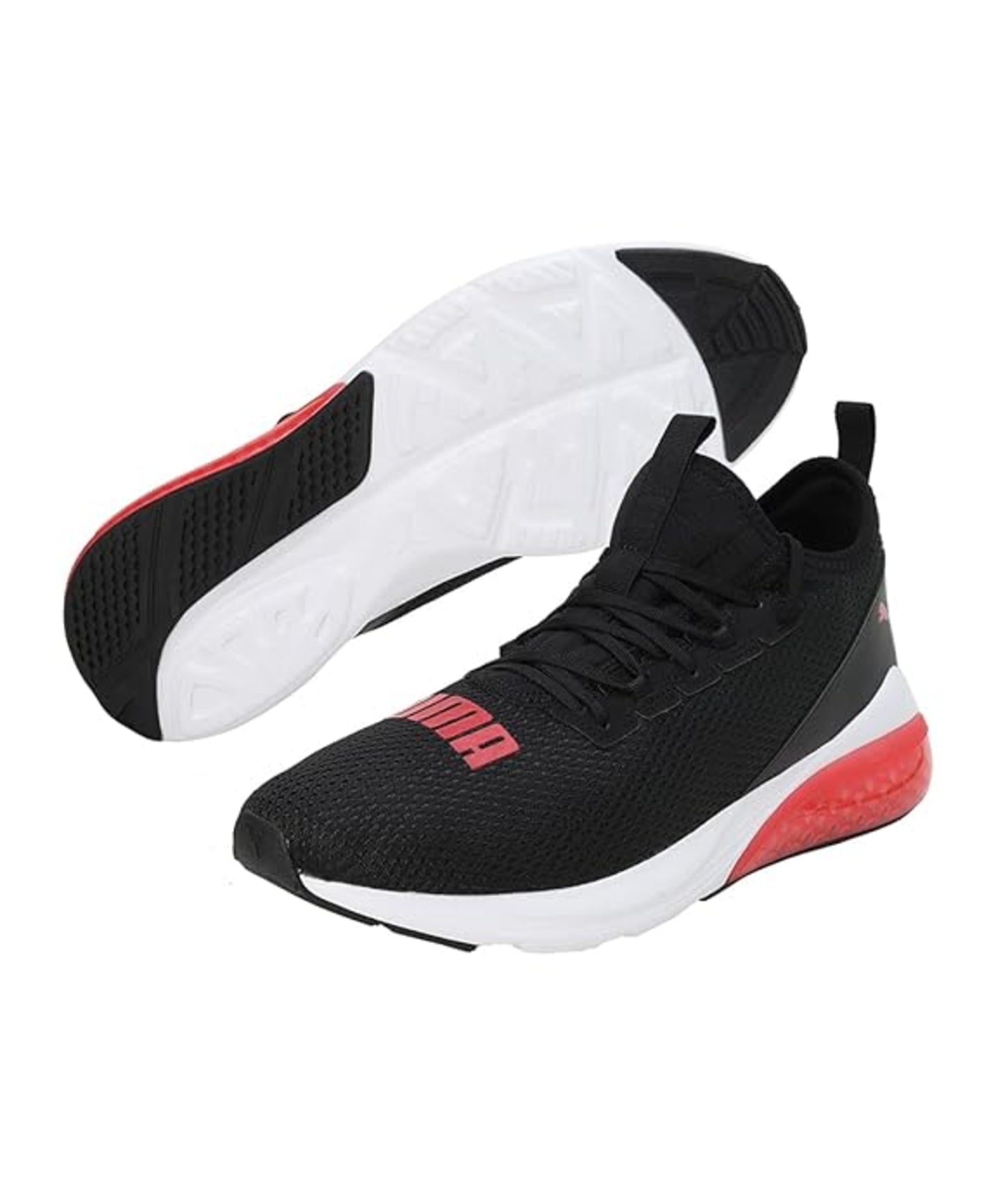 Puma Mens Cell Vive Bright Black-High Risk Red-White Running Shoe  UK-8 (19542404)