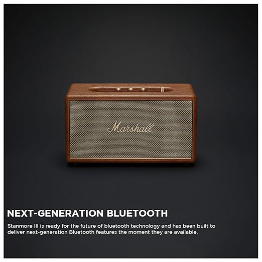 Marshall Stanmore III Wired Connectivity Home Speaker with Bluetooth 5.2 & RCA or 3.5mm Input - Brown