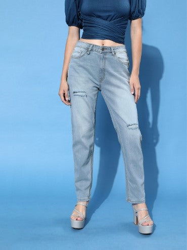 Roadster Women Stunning Blue Boyfriend Fit Stretchable Jeans