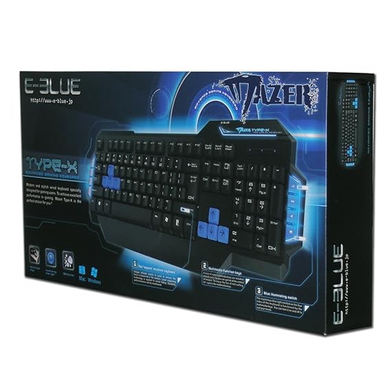 E-Blue Cobra Mazer Type X Black Gaming Keyboard