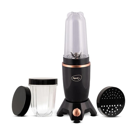 Pigeon By Stovekraft Nutri Mixer | Grinder Juicer Blender Smoothie Maker All-in-1 Machine | 400 Watt | 2 Jars - Multiuse Jar 500ml, Dry Grind 300ml | 1 Blade