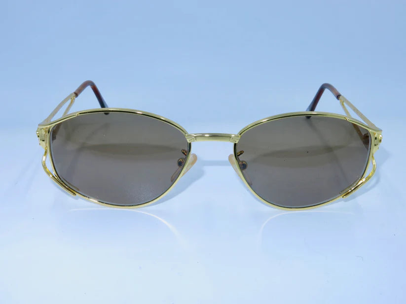 GIANNI VERSACE Unisex Vintage Designer Sunglasses – MOD G98/S COL. 07M (Gold,Brown)