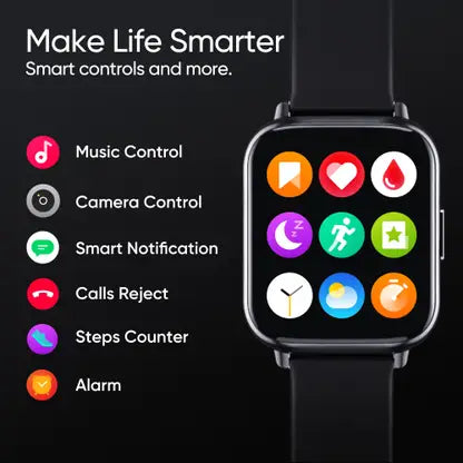 DIZO Watch 2 (by realme TechLife)  (Black Strap, Free Size)