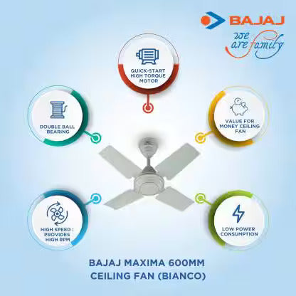 Bajaj Maxima 600Mm Ceiling Fan (Bianco)