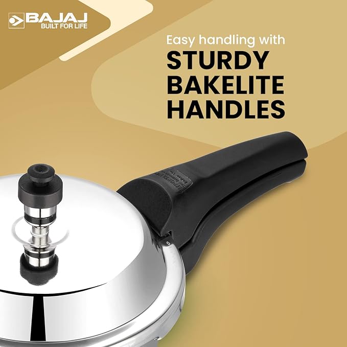 Bajaj PCX 2Ib SS 2 Litres Outer Lid Stainless Steel Pressure Cooker