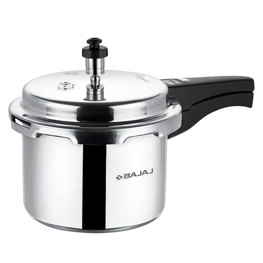 Bajaj PCX 3IB, 3 ltr Aluminium Pressure Cooker with Induction Base (Silver, ISI Certified)