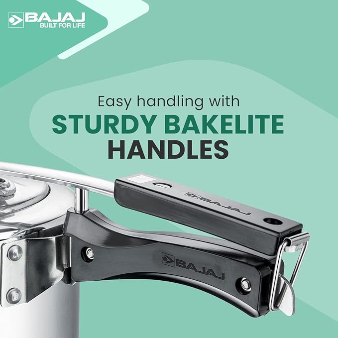 Bajaj PCX 43 Majesty 3L Aluminium Pressure Cooker With Duo Inner Lid,Silver,3 litre