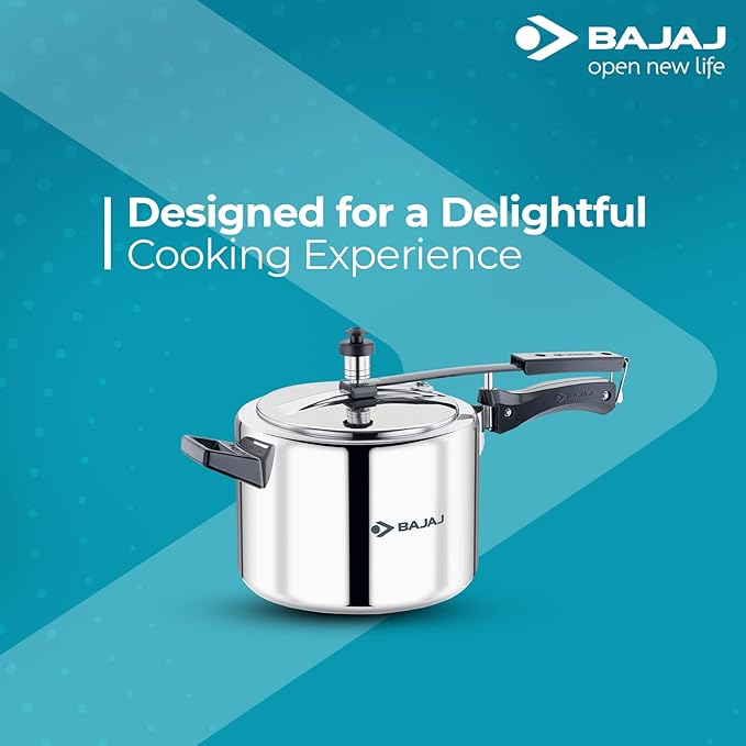 Bajaj Pcx 45 Ss 5 litre Stainless Steel Pressure Cooker With Inner Lid