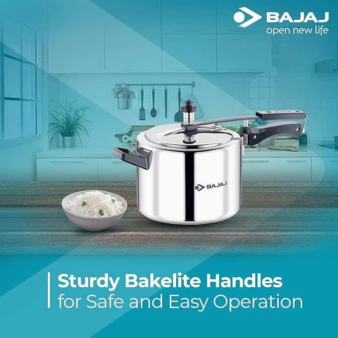 Bajaj Pcx 45 Ss 5 litre Stainless Steel Pressure Cooker With Inner Lid