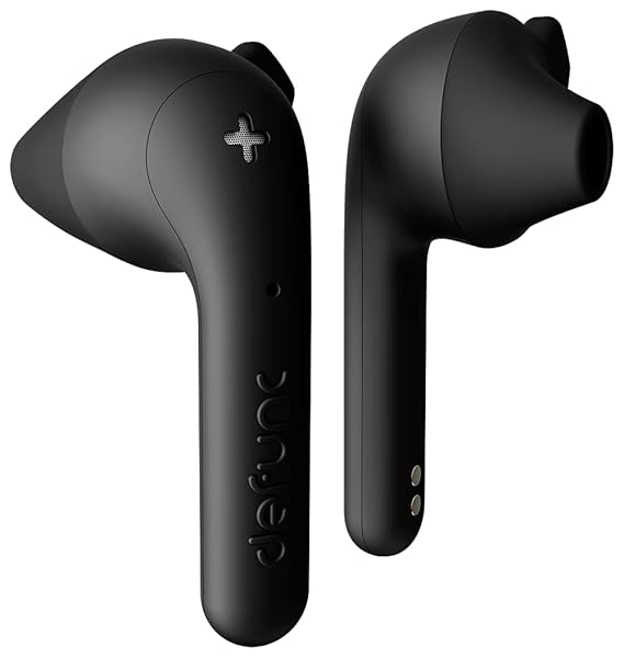 Defunc True Music Wireless Bluetooth TWS Earbuds - Compatible with iOS & Android, IPX4 Rating, Personalized fit, 22 Hours Total Playtime, Touch Control (Black)