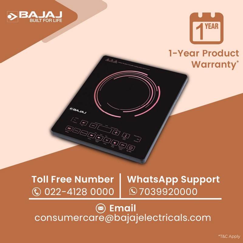 Bajaj ICX 200FP 2000W Induction Cooktop, Black