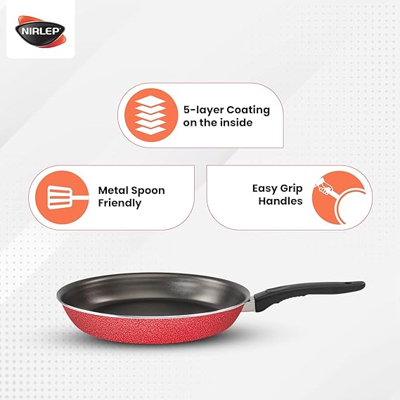 NIRLEP Sakhi Dura Pan, Dia-27 cm,2.6 mm,2000 ml, Red, Aluminium