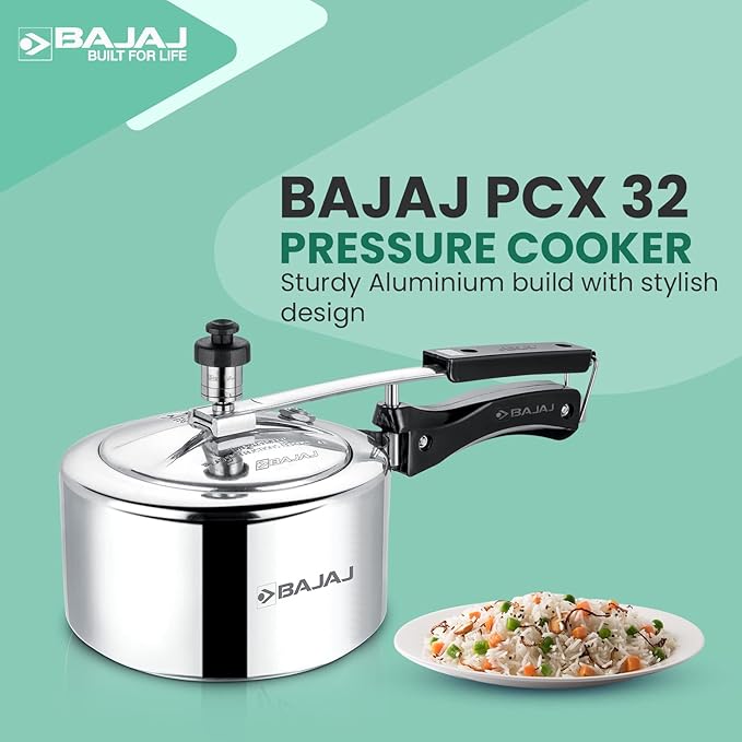 Bajaj Aluminium Inner Lid Pressure Cooker (2 LTR, Silver, ISI Certified) PCX 32