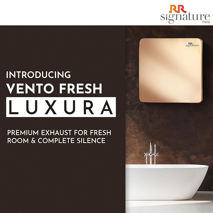 RR Signature Vento Fresh Luxura 150 mm Exhaust Fan For Kitchen, Bathroom | Silent, Compact Design, Easy Install | Thermal Fuse | High Speed 100% Powerful Copper Motor | 2 Year Warranty [Rose Gold]