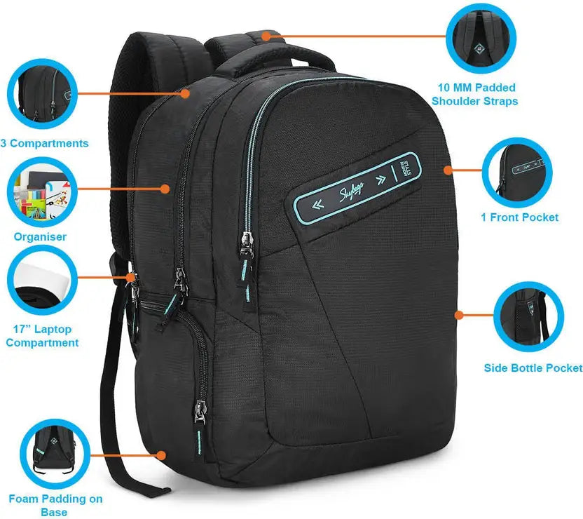 SKYBAGS  Medium 30 L Backpack FOX LAPTOP BACKPACK BLACK
