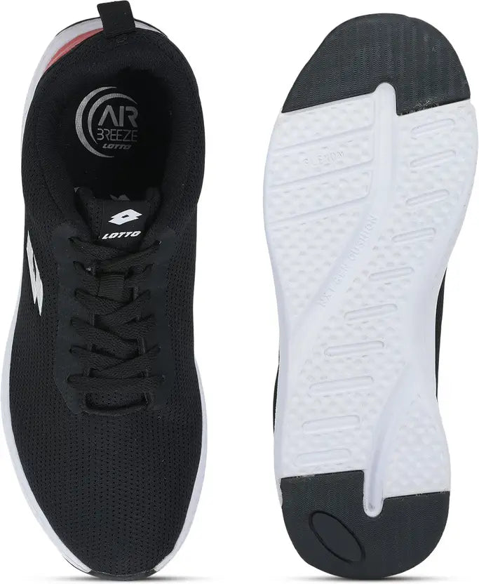 Lotto Men Vega Running Shoes Black/White Running Shoes For Men  (Black , UK-9)